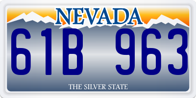 NV license plate 61B963