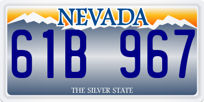 NV license plate 61B967