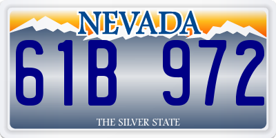 NV license plate 61B972