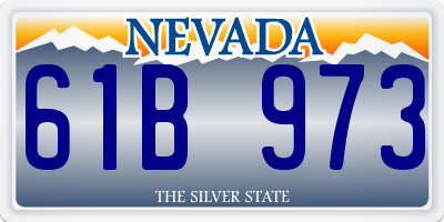 NV license plate 61B973