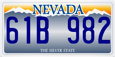 NV license plate 61B982