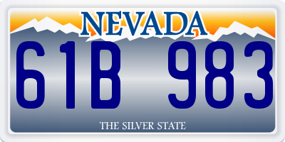 NV license plate 61B983