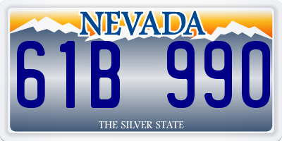 NV license plate 61B990