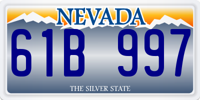 NV license plate 61B997