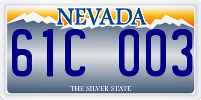 NV license plate 61C003