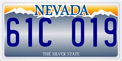 NV license plate 61C019