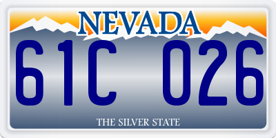 NV license plate 61C026