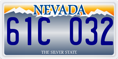 NV license plate 61C032