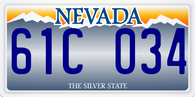 NV license plate 61C034