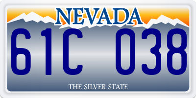 NV license plate 61C038