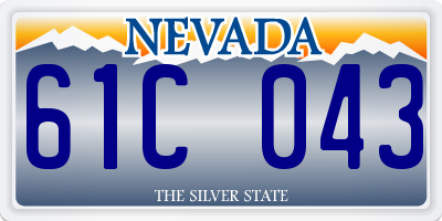 NV license plate 61C043