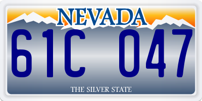 NV license plate 61C047