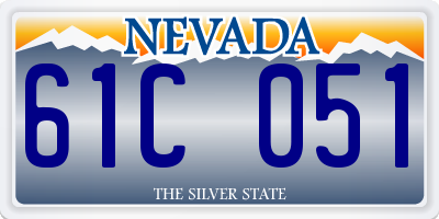 NV license plate 61C051