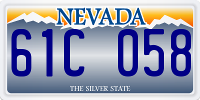 NV license plate 61C058