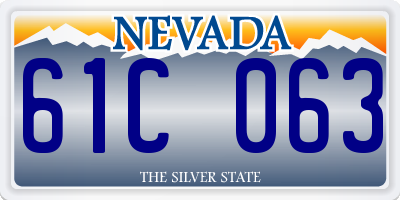 NV license plate 61C063