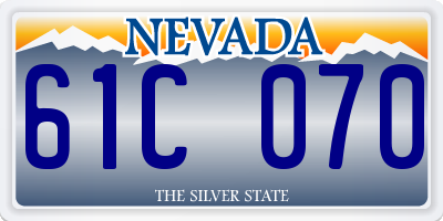 NV license plate 61C070