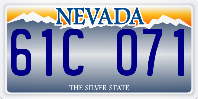 NV license plate 61C071