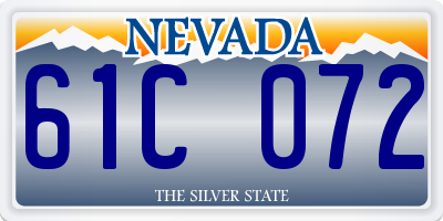 NV license plate 61C072