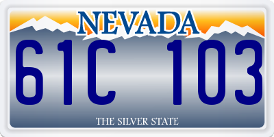 NV license plate 61C103