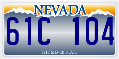 NV license plate 61C104