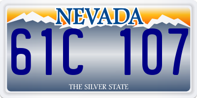 NV license plate 61C107