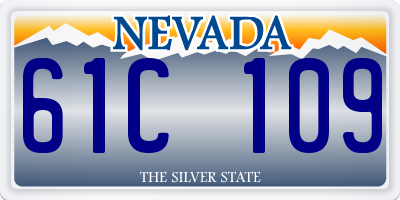 NV license plate 61C109