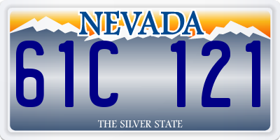 NV license plate 61C121