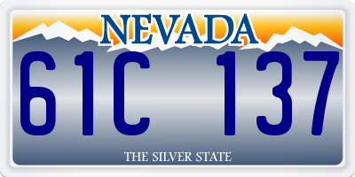 NV license plate 61C137