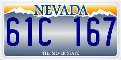 NV license plate 61C167