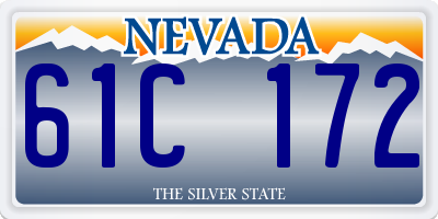NV license plate 61C172