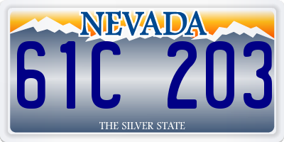 NV license plate 61C203