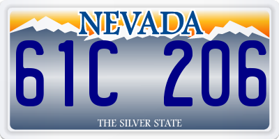 NV license plate 61C206