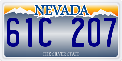 NV license plate 61C207