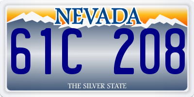 NV license plate 61C208
