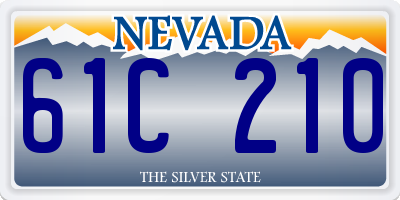 NV license plate 61C210