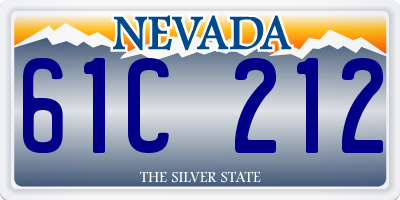 NV license plate 61C212