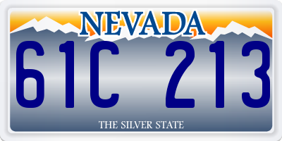 NV license plate 61C213