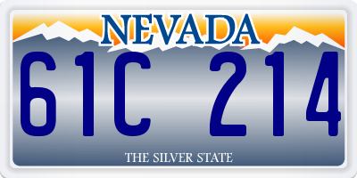 NV license plate 61C214