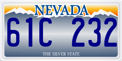 NV license plate 61C232