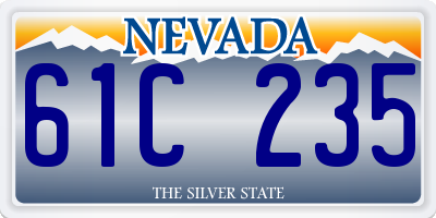 NV license plate 61C235