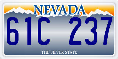 NV license plate 61C237