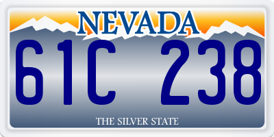 NV license plate 61C238