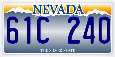 NV license plate 61C240