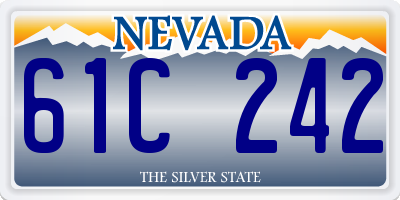 NV license plate 61C242