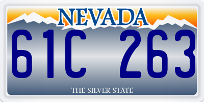 NV license plate 61C263