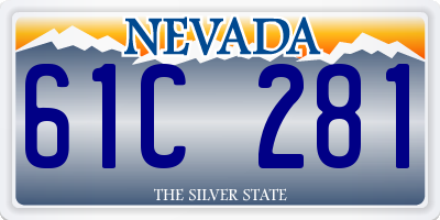 NV license plate 61C281