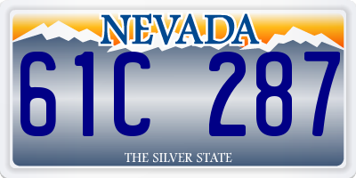 NV license plate 61C287