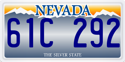 NV license plate 61C292