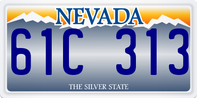 NV license plate 61C313