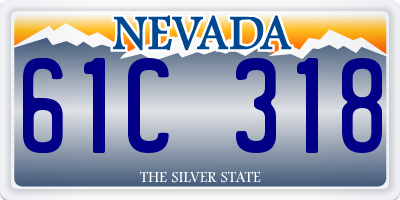 NV license plate 61C318